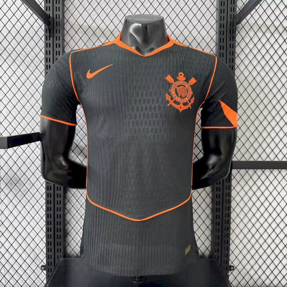 Camisa Timão III 25/26 - Jogador Masculina - Preto e Laranja