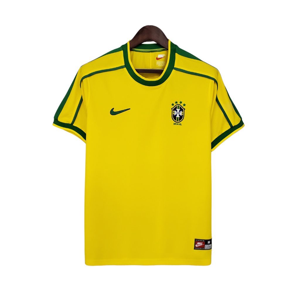 Camisa Retrô 1998 Seleção Brasileira I Nike Masculina - Amarela - (Pronta entrega)