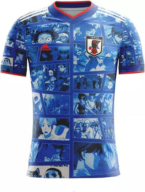 Camisa Japão Edição especial comemorativa 22/23 - Torcedor Adidas Masculina - Azul com detalhes de desenhos em quadrinhos