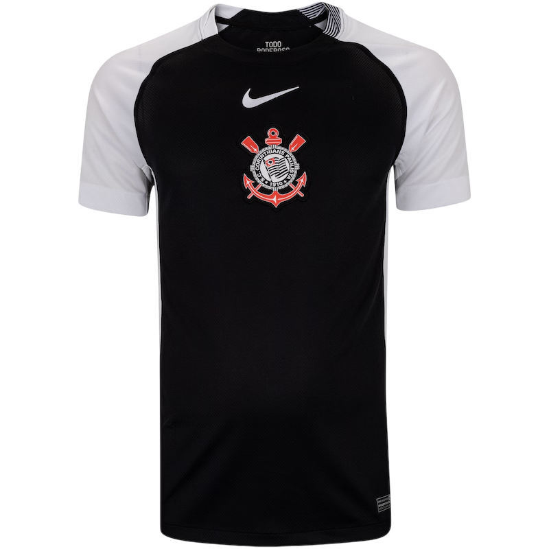 Camisa Timão II 25/26 - Torcedor Masculina - Preta e Branco