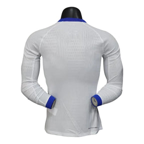 Camisa Seleção Inglaterra I 25/26 manga longa - Jogador Nike Masculina - Branca com detalhes em azul e vermelho