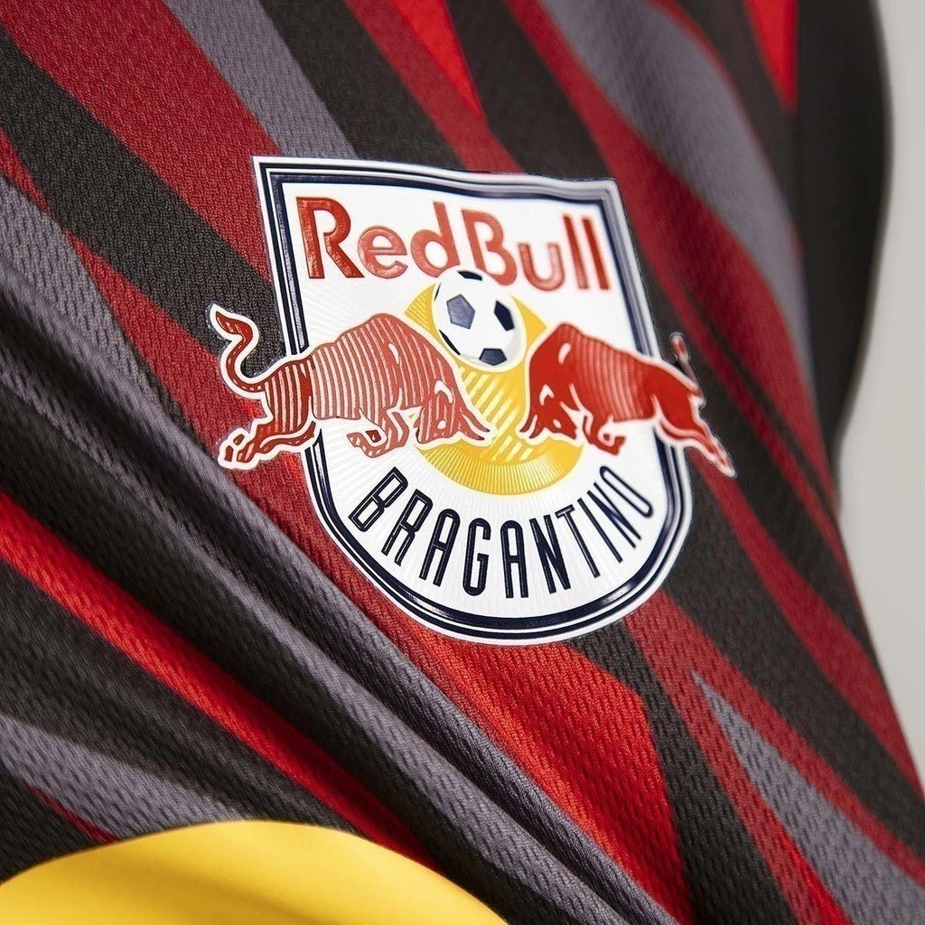 Camisa Red Bull Bragantino III 25/26 - Torcedor Puma Masculina - Preta com detalhes em vermelho e cinza