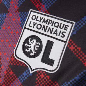 Camisa Lyon Pré-jogo 25/26 - Torcedor Adidas Masculina - Preta com detalhes em vermelho e azul