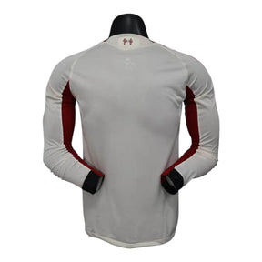 Camisa Liverpool II 25/26 manga longa - Jogador Adidas Masculina - Bege com detalhes em vermelho e preto