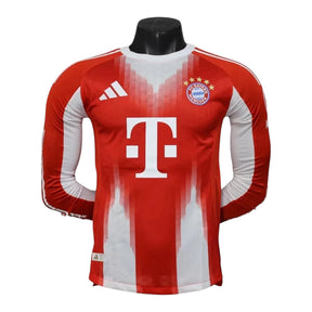 Camisa Bayern de Munique I 25/26 manga longa - Jogador Adidas Masculina - Vermelha com detalhes em branco