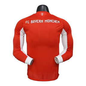 Camisa Bayern de Munique I 25/26 manga longa - Jogador Adidas Masculina - Vermelha com detalhes em branco
