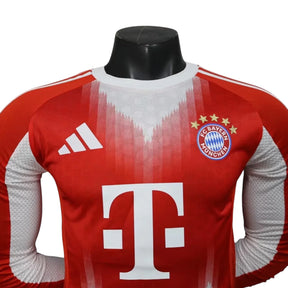 Camisa Bayern de Munique I 25/26 manga longa - Jogador Adidas Masculina - Vermelha com detalhes em branco