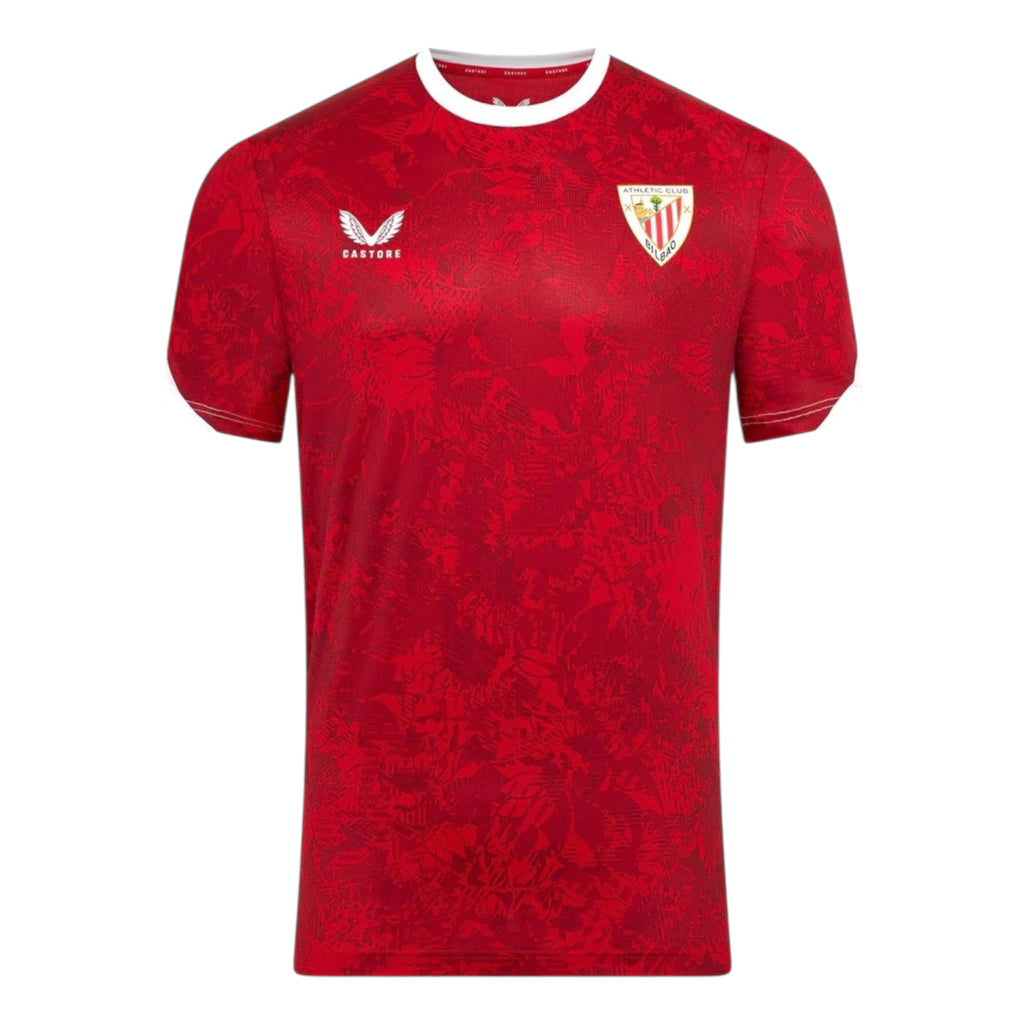 Camisa Athletic Bilbao Pré-jogo 25/26 - Torcedor Castore Masculina - Vermelha e branca