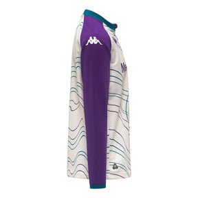 Camisa Fiorentina Pré-jogo II 25/26 manga longa - Torcedor Kappa Masculina - Branca e roxa