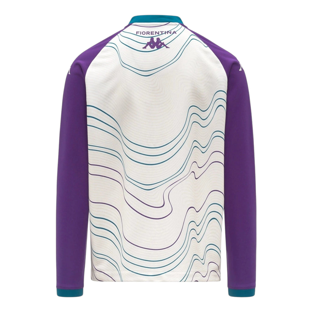 Camisa Fiorentina Pré-jogo II 25/26 manga longa - Torcedor Kappa Masculina - Branca e roxa