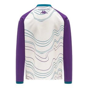 Camisa Fiorentina Pré-jogo II 25/26 manga longa - Torcedor Kappa Masculina - Branca e roxa