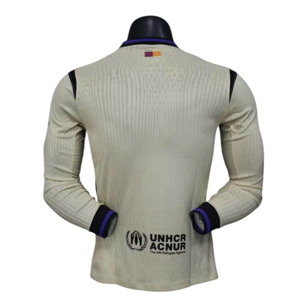 Camisa Barcelona II 25/26 manga longa - Jogador Nike Masculina - Bege