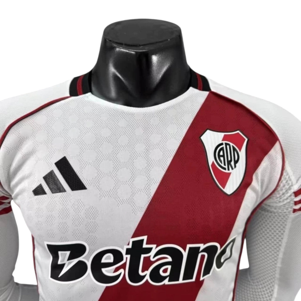 Camisa River Plate I 25/26 manga longa - Jogador Adidas Masculina - Branca e vermelha