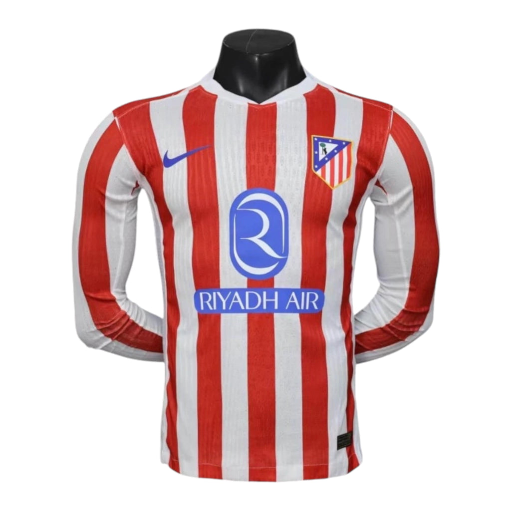 Camisa Atlético de Madrid I 25/26 manga longa - Jogador Nike Masculina - Branca e vermelha