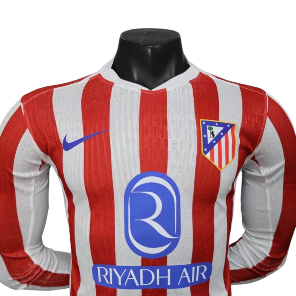 Camisa Atlético de Madrid I 25/26 manga longa - Jogador Nike Masculina - Branca e vermelha