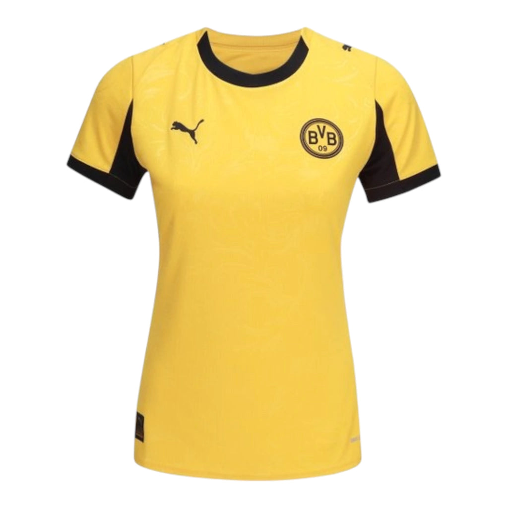 Camisa Borussia Dortmund Copa 25/26 - Torcedor Puma Feminina - Amarela e preta