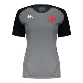 Camisa Vasco da Gama Treino 25/26 - Torcedor Kappa Feminina - Cinza e preta