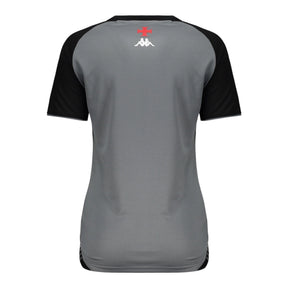 Camisa Vasco da Gama Treino 25/26 - Torcedor Kappa Feminina - Cinza e preta