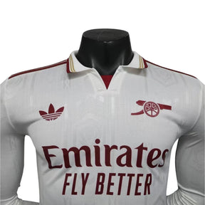 Camisa Arsenal III 25/26 manga longa - Jogador Adidas Masculina - Branca com detalhes em vinho