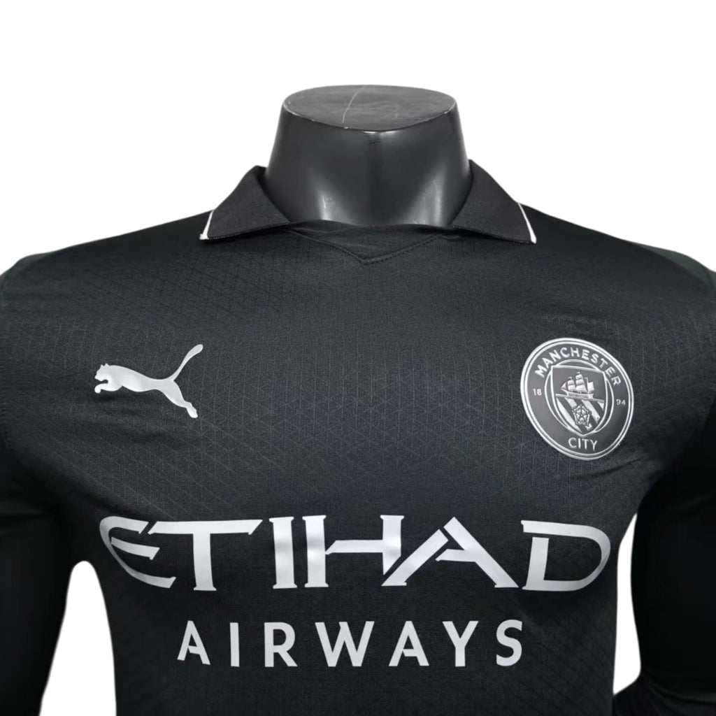 Camisa Manchester City II 25/26 manga longa - Jogador Puma Masculina - Preta