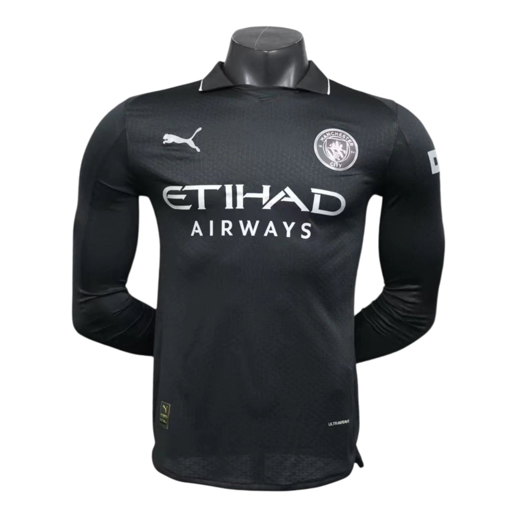 Camisa Manchester City II 25/26 manga longa - Jogador Puma Masculina - Preta
