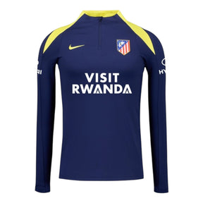 Camisa Atlético de Madrid Treino 25/26 manga longa - Torcedor Nike Masculina - Azul e amarela
