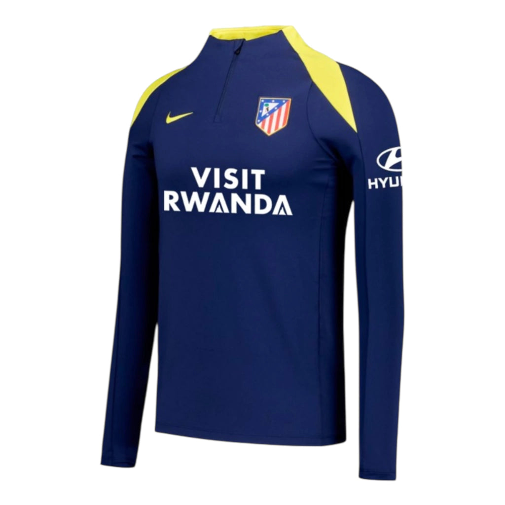 Camisa Atlético de Madrid Treino 25/26 manga longa - Torcedor Nike Masculina - Azul e amarela