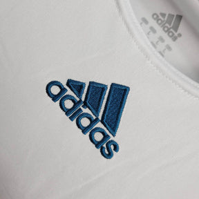 Camisa Retrô Liverpool II 2006/2007 manga longa - Adidas Masculina - Branca com detalhes em azul e com patrocínio