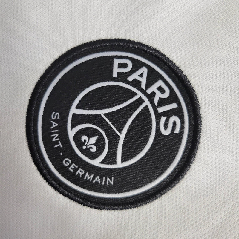 Camisa Retrô Paris Saint German Edição Champions League 2018/2019 manga longa - Masculina Jordan - Branca com detalhes em branco e vermelho e preto