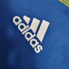 Camisa Retrô La Galaxy II 2011/2012 manga longa - Adidas Masculina - Azul com detalhes em branco e amarelo