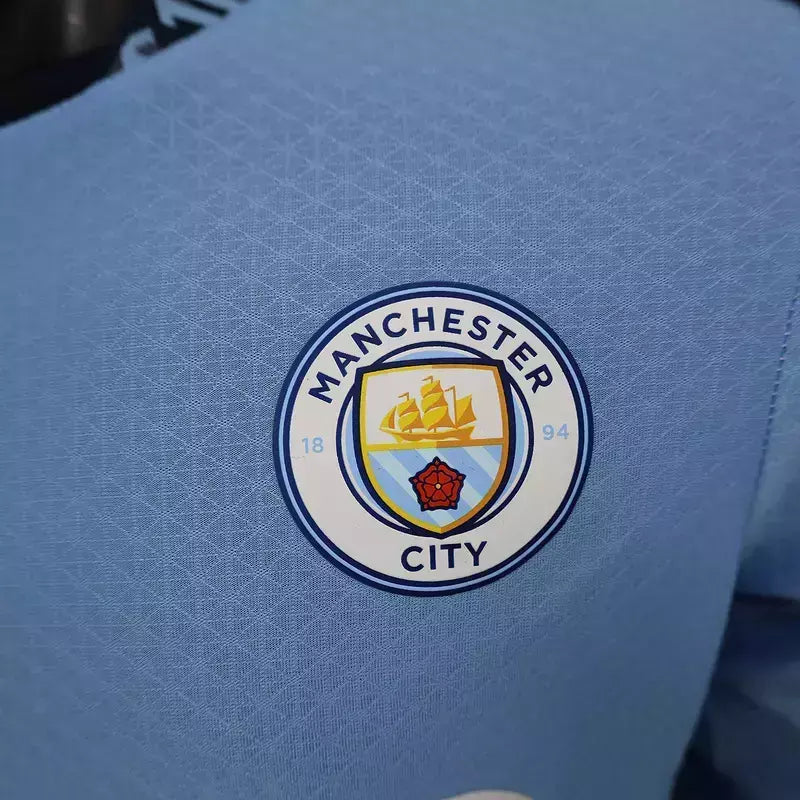 Camisa Manchester City I manga longa 24/25 - Jogador Puma Masculina - Azul