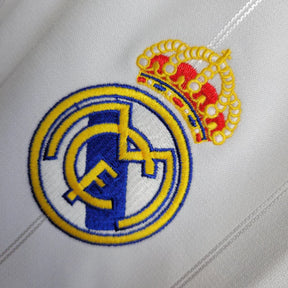 Camisa Retrô Real Madrid I 2012/2013 manga longa - Adidas Masculina - Branca com detalhes em azul