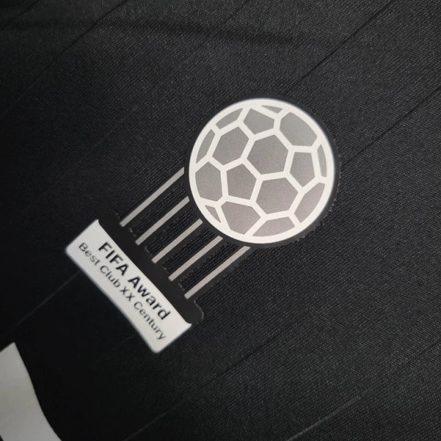 Camisa Retrô Real Madrid 06/07 manga longa - Masculina Adidas - Preta com detalhes em branco