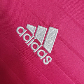 Camisa Retrô Real Madrid II 14/15 manga longa - Masculina Adidas - Rosa com detalhes em branco