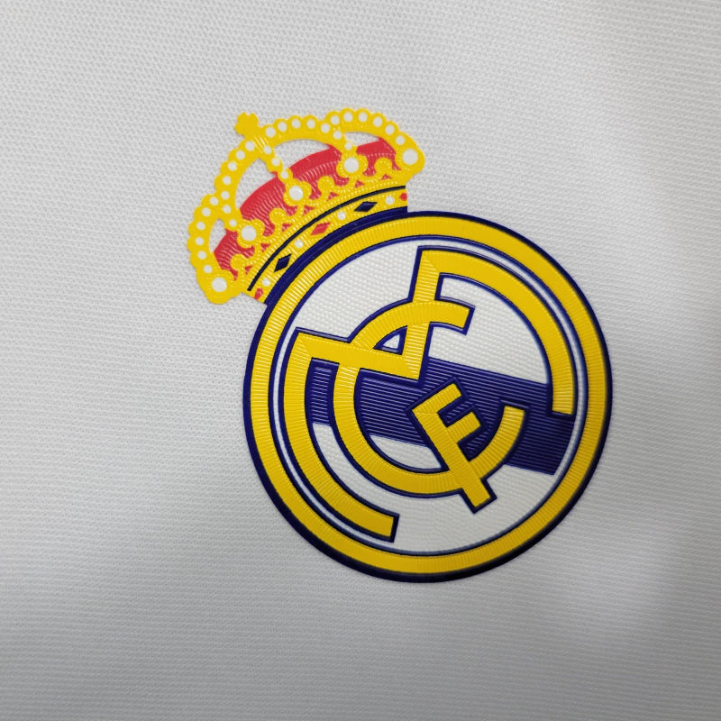 Camisa Retrô Real Madrid I 16/17 manga longa - Masculina Adidas - Branca com detalhes em azul