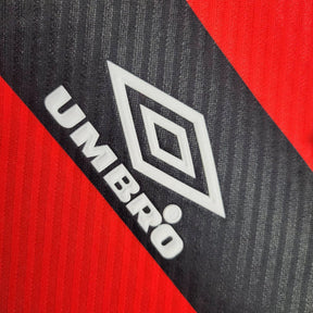 Camisa Retrô Flamengo I 1994/1995 manga longa - Masculina Umbro - Vermelha com listras pretas