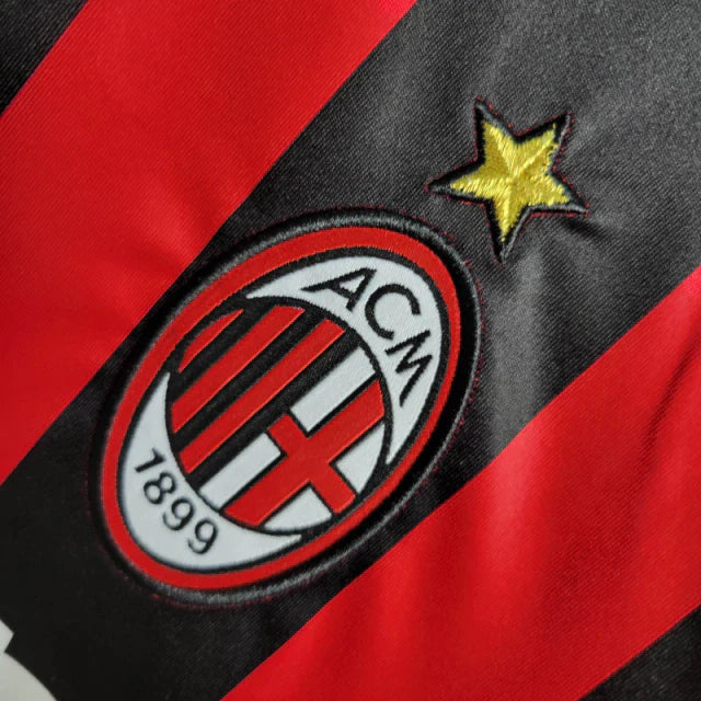 Camisa Retrô AC Milan I 2006/2007 manga longa - Masculina Adidas - Preta e vermelha