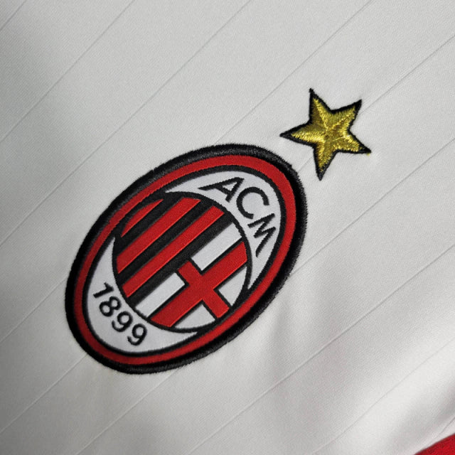 Camisa Retrô AC Milan 2006/2007 manga longa - Masculina Adidas - Branca com detalhes em preto e vermelho