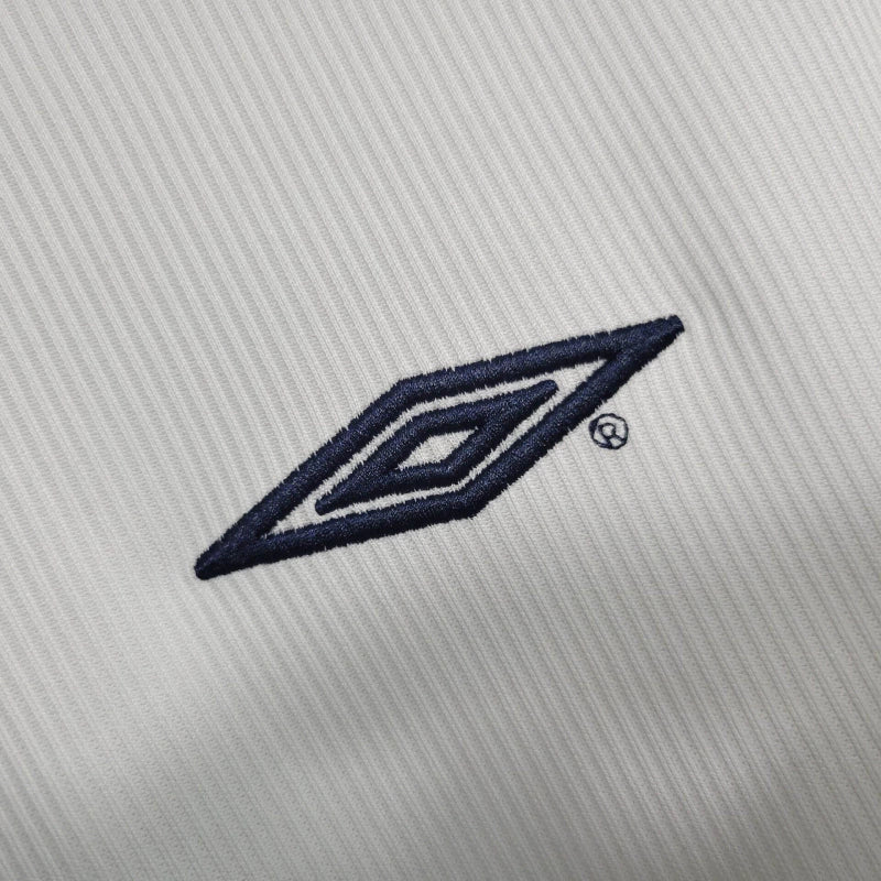 Camisa Retrô Manchester United II 1999/2000 manga longa - Umbro Masculina - Branca com detalhes em azul