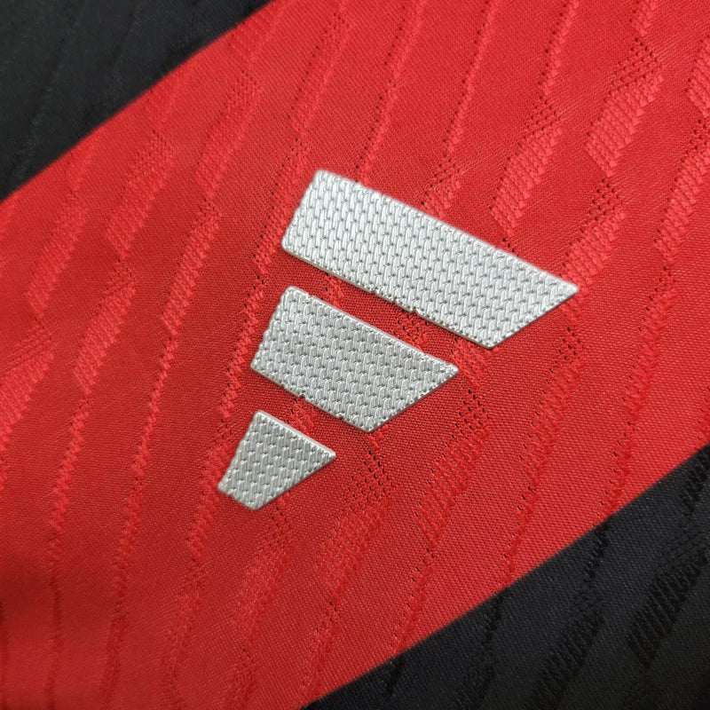 Camisa Flamengo I 24/25 manga longa - Jogador Adidas Masculina - Vermelho e preto com patrocínio