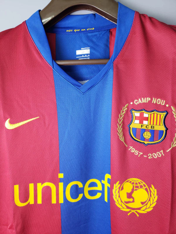 Camisa Retrô Barcelona I 07/08 manga longa - Masculina Nike - Vermelha e azul