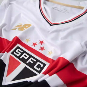 Camisa São Paulo I 25/26 manga longa - Torcedor New Balance Masculina - Branca com detalhes em vermelho e preto