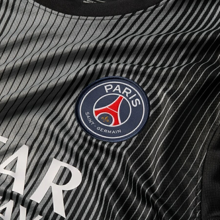 Camisa Paris Saint-Germain Goleiro 25/26 - Torcedor Nike Masculina - Preta com detalhes em branco