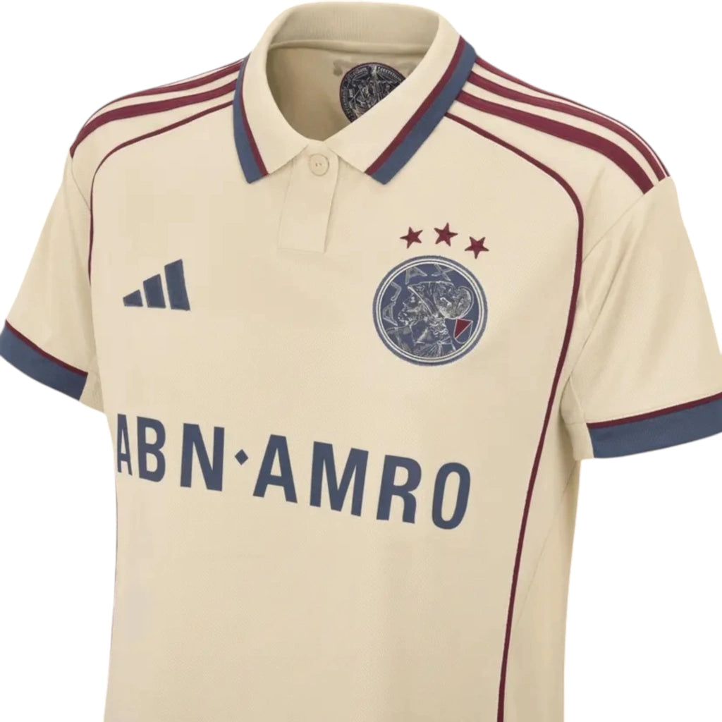 Camisa Ajax III 25/26 - Torcedor Adidas Feminina - Bege e azul