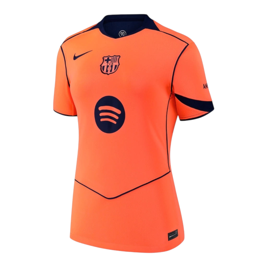 Camisa Barcelona III 25/26 - Torcedor Nike Feminina - Laranja e azul
