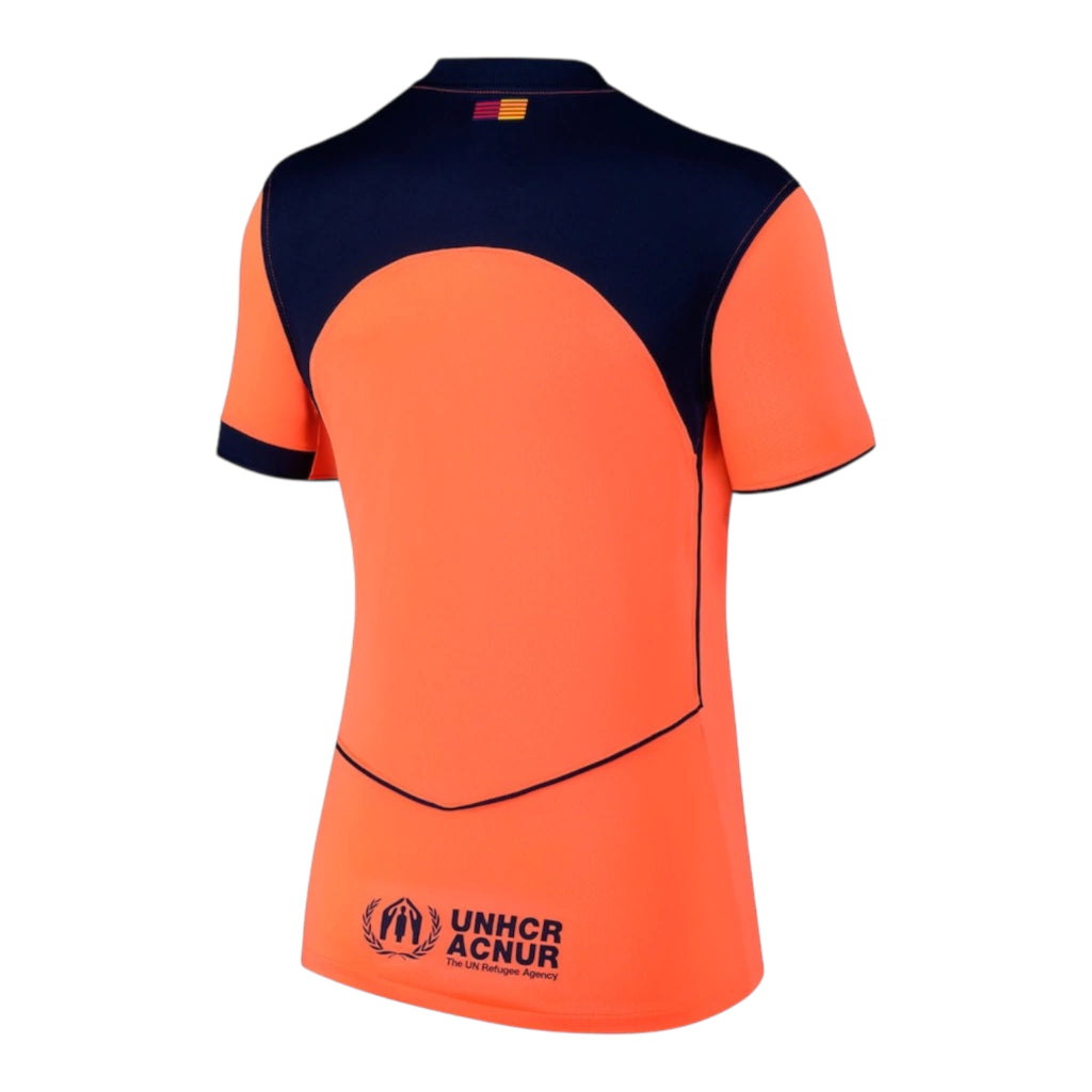 Camisa Barcelona III 25/26 - Torcedor Nike Feminina - Laranja e azul