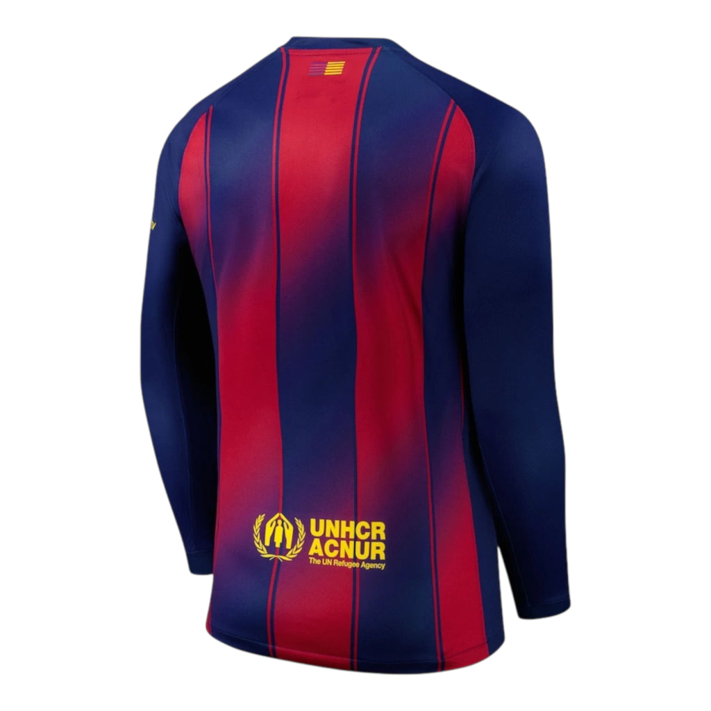 Camisa Barcelona I 25/26 manga longa - Torcedor Nike Masculina - Azul e vermelha