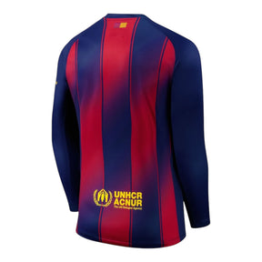 Camisa Barcelona I 25/26 manga longa - Torcedor Nike Masculina - Azul e vermelha