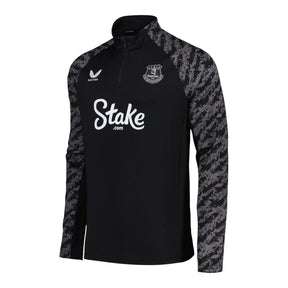 Camisa Everton 25/26 manga longa - Torcedor Castore Masculina - Preta e cinza