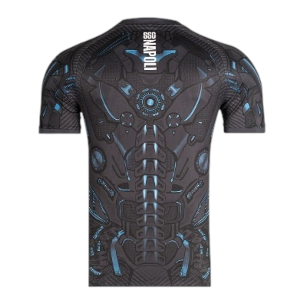 Camisa Napoli Treino 25/26 - Torcedor EA7 Masculina - Cinza com detalhes em azul